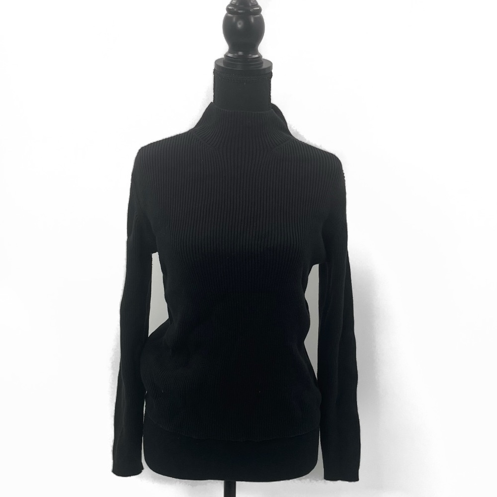 Vintage Talbots Black Turtleneck | Classic Long Sleeve Top | Timeless Style M